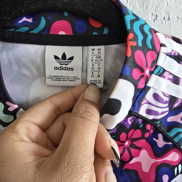 Adidas X Hattie Stewart Superstar Track Jacket Eyes Doodle Colorful Full Zip XS - Picture 5 of 12